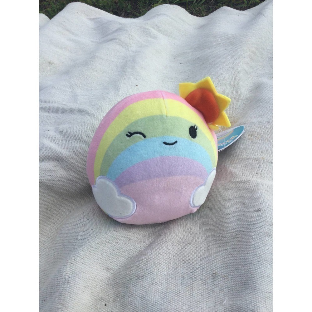 Squishmallow small 5” sunshine new with tags pink rainbow winking 5000055